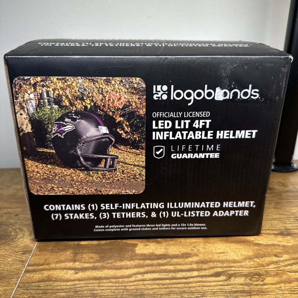 NEW Baltimore Ravens Helmet LED 4ft Inflatable Logo Brands Officially Licensed